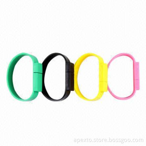 Fashionable/Popular Bracelet-shaped USB Memory Sticks with Logos Printing, OEM/OEM Orders Welcomed